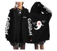 zhedu Genshin Impact Felpa con Cappuccio con Cerniera Anime Felpa alla Moda Grafica di Cartoni Animati Manga Harajuku Giacche con Cerniera Stile Coreano Streetwear (Color 01,S)