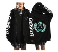 zhedu Genshin Impact Felpa con Cappuccio con Cerniera Anime Felpa alla Moda Grafica di Cartoni Animati Manga Harajuku Giacche con Cerniera Stile Coreano Streetwear (Color 03,XXL)