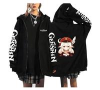 zhedu Genshin Impact Felpa con Cappuccio con Cerniera Anime Felpa alla Moda Grafica di Cartoni Animati Manga Harajuku Giacche con Cerniera Stile Coreano Streetwear (Color 06,S)
