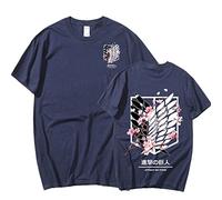 zhedu Maglietta Anime Giapponese Scouting Legion Abbigliamento Unisex Cartoon Tops Tees Shingeki No Kyojin T Shirt AOT Collo Rotondo T-Shirt A Maniche Corte Enorme (M,Color 3)