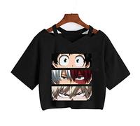 zhedu My Hero Academia Maglietta Cute Anime Boku No Hero Academia Maglietta Cool Todoroki Graphic Maglietta Manga Top Tees Donna (M,Color 01)