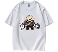 zhedu My Hero Academia T-Shirt con Stampa Grafica Bakugou Katsuki Cartoon Summer Girocollo 2D Top Stampati Adolescente Hip Hop Wild Streetwear di Alta qualità (Color 02,S)