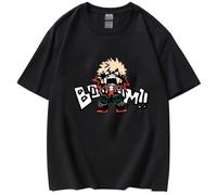 zhedu My Hero Academia T-Shirt con Stampa Grafica Bakugou Katsuki Cartoon Summer Girocollo 2D Top Stampati Adolescente Hip Hop Wild Streetwear di Alta qualità (Color 01,M)