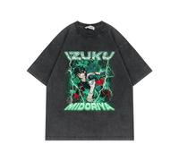 zhedu Y2k Casual Vintage Manica Corta My Hero Academia T Camicette Girocollo Allentato T-Shirt Oversize Casual Estate Traspirante Hip Hop Magliette E Camicette (Color 01,XS)