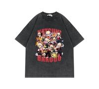 zhedu Y2k Casual Vintage Manica Corta My Hero Academia T Camicette Girocollo Allentato T-Shirt Oversize Casual Estate Traspirante Hip Hop Magliette E Camicette (Color 05,M)