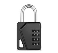 ZHEGE Lucchetto Armadietto, Lucchetto Combinazione a 4 Cifre con Targhette Fai Da Te, Lucchetto con Combinazione, Lucchetto Palestra per Capannoni, Cancello, Scuola (Nero, 1 Pezzo)