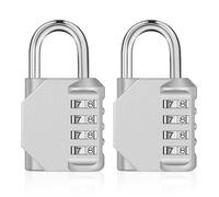 ZHEGE Lucchetto per Armadietto da Esterno, Lucchetto Combinazione a 4 Cifre, Lucchetto con Combinazione, Lucchetto Armadietto Combinazione per Cancello, Capannone, Scuola (Argento e Argento)