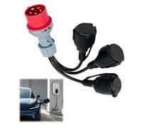 ZHEHNSA Adattatore CEE distributore di corrente forte spina 16A 400V spina su 3 x 230 V, cavo adattatore CEE da campeggio con coperchio pieghevole e spina di protezione per industria,caravan, esterno