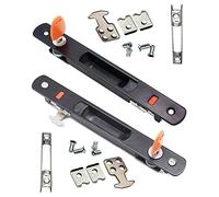 ZHEHUA 2 PCS Serrure a Crochet Unilaterale per Porte Scorrevole, Accessori per Porte Scorrevole, Montaggio Incassato con Chiave, Ricambio Maniglia per Porte e Finestre Mobili (Nero)