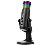 ZhenBaoTian Microfono per podcast, microfono da gioco per PC, riduzione del rumore percettibile, illuminazione RGB, per registrazione streaming Tiktok Vocals Voice over, compatibile con computer Mac