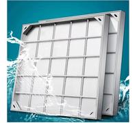 ZHENCHAO Coperchio per tombino, Coperchio per tombino in Acciaio Inossidabile, Coperchio per Bacino fognario Invisibile a Filo, Esterno, Coperchio per tombino e Telaio con Base, per vialett