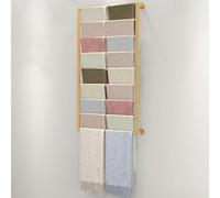 ZHENCHAO Espositore da Parete per Sciarpe, espositore per Scialli, Cappelli, Sciarpe, Cravatte, Asta portaoggetti per Armadio, ripiano in Tubo Metallico, grucce per Pantaloni, Porta asciuga