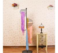 ZHENCHAO Espositore Porta Sciarpe in Metallo autoportante, Altezza 150 cm, Design a Spirale, Base Rotonda, salvaspazio, per Negozio di Abbigliamento, espositore Commerciale per la casa.