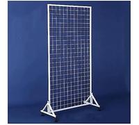 ZHENCHAO Pannello espositivo a griglia Nera con Ruote - 60x160 cm, Supporto per Schermo divisorio a griglia Versatile per espositori da Mercato e organizzazione del Negozio