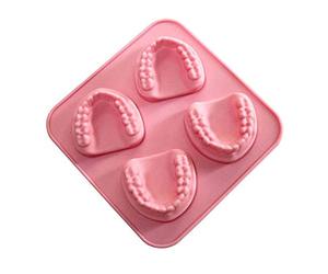 ZHENGCI Stampo per ghiaccio a 4 fori per dentiera in silicone