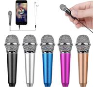 ZHENGE 5 mini microfoni audio stereo da 3,5 mm per telefono e desktop, accessorio da studio portatile e versatile