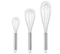 Zhenghebuy 3 Pezzi Frusta da Cucina in Acciaio Inossidabile,Frusta da Cucina Frustinoe,Fruste Piatta in Acciaio Inox,Frusta Cucina in Acciaio Inox Professionale per La Cucina,Mescolare,Le Uova,La Schi