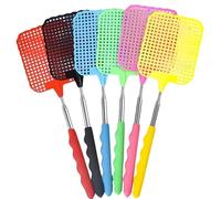 Zhenghebuy Scacciamosche Estensibile,6 Pezzi Manuale Paletta Mosche,Scacciamosche Telescopico,Portatile Scacciamosche per Mosche,Zanzare,Insetti