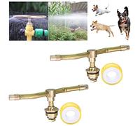 ZHENGJING Spruzzatore rotativo automatico con nastro sigillante per acqua per grandi aree, sistema di irrigazione rotante a 360°, per giardino, cortile, [braccio 2/3/4], ottone, 2arm2 pezzi