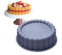 ZHENGJING Stampo rotondo in silicone antiaderente da 20,3 cm, per cheesecake, fragole, tortine, tortine, cioccolato, colore grigio