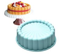 ZHENGJING Stampo rotondo in silicone antiaderente da 20,3 cm, per cheesecake, fragole, tortine, tortine al cioccolato (blu), blu