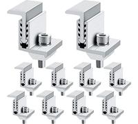 Zhengmy Solar Panel End Clamp Mounting Z Bracket Mid Clamps Aluminum Rail End Clamps Clips Adjustable Panels Grounding Gutter Kit for Pv Mounting System Install Hardware Fasteners Accessory(10 Pack)