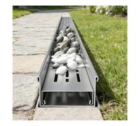 ZHENGQIAN Canale di Drenaggio a Forma di u per Cortile,Drenaggio Francese per Il Riempimento con Ciottoli e Pietre Piovane,griglia di drenaggio per Trincea Larga(H4*W6.5CM/H1.57*W2.56IN)