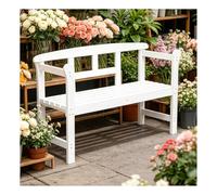 ZHENGQIAN Panchine da Esterno per Patio, panchine da balcone e le panchine | Panca da Giardino Resistente alle Intemperie con Seduta a Doghe, per Veranda, Terrazza, Giardino(White)