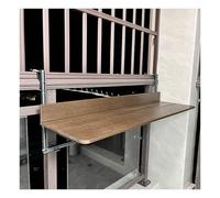 ZHENGQIAN Scrivania da appendere al balcone,Tavolino Pieghevole for Balcone,Tavolino Sospeso Pieghevole e Regolabile in Altezza,Appeso a Ringhiera, Effetto Legno(L80*w37cm/L31.5*W14.6IN)