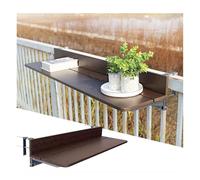ZHENGQIAN Tavolino Pieghevole for Balcone,Regolabile In Altezza Tavolino Sospeso for Balcone,Per Terrazza, Giardino,Non richiede fori, non danneggia il muro(L60*w27cm/L23.6*W10.6IN)
