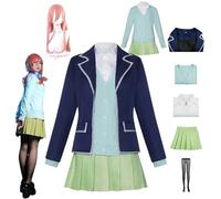 zhengzhouyuetu Nakano Miku Cosplay Costumi The Quintessential Quintuplets Personaggio Fancy Dress Up Adulto Uniforma Outfits Set completo Halloween Carnevale Party