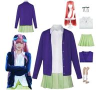 zhengzhouyuetu Nakano Nino Cosplay Costumi The Quintessential Quintuplets Personaggio Fancy Dress Up Adulto Uniforma Outfits Set completo Halloween Carnevale Party
