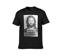 ZHENLILIAN Jim Morrison Mugshot Mens Round Neck Cotton T Shirts Size M