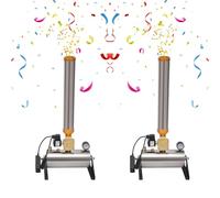 zhenmaster Confezione da 2 - Cannone Coriandoli Professionale - Telecomando Senza Fili - Lanciatore Potente 150W - Angolo Regolabile e Base Autoportante - Per Atmosfera Festiva