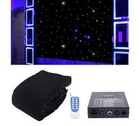 zhenmaster Fondale LED Professionale con Luci a Stroboscopio e Pulsazione | Sipario per Feste, Show, Cerimonie | Velluto Ignifugo | Luci DMX e Telecomando Inclusi(Multicolor,4x4m)