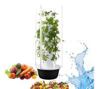 zhenmaster Giardino Verticale idroponico 9 Strati con Timer e LED Full SPE-ctrum, Kit Indoor autoirrigante per Coltivare Erbe e Verdure, ABS Alimentare Senza BPA, Serbatoio 30L(36Holes+LED)