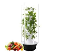 zhenmaster Kit Giardino idroponico con Torre Verticale 9 Livelli, luci LED 64W/80W/96W e autoirrigazione, Coltivazione Erbe, Verdure e Fiori in casa, ABS U-V Resistente BP-A-Free(28Holes+LED)