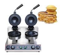 zhenmaster Macchina Ufo Burger Waffle - Pressa Professionale con Timer e Termostato - 1300W - Doppia Piastra Riscaldante - Adatta a Caffè, Street Food e Cucina di Casa(Double Head)