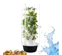 zhenmaster Orto idroponico Indoor Verticale 9 Livelli con Sis-Tema autoirrigante e luci LED Regolabili, Torre Piante per Cucina, Balcone, scuole e ristoranti, ABS Resistente(28Holes+LED)