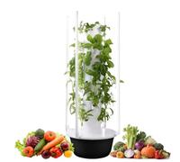 zhenmaster Orto idroponico Verticale 9 Strati con luci LED Spettro Completo, Pompa a Timer e Serbatoio 30L, Torre per Coltivare Fino a 36 Piante in casa, Balcone o Ristorante(28Holes+LED)