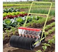 zhenmaster Seminatrice a Spinta Manuale, seminatrice di ortaggi a File Regolabile per orti. Spaziatura Personalizzabile per Mais, soia, Perfetta per la Semina in collina e in terrazza.(6row)