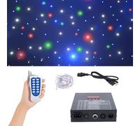 zhenmaster Sfondo a LED per DJ Party Wedding | Luci Bianche e Blu Controllo DMX | Velluto a Doppio Strato Ignifugo | Luci a LED con Effetti Pulse e Jump | Facile da Installare(Multicolor,3x6m)