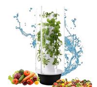 zhenmaster Sis-Tema idroponico Verticale a 9 Livelli con luci LED e Timer, Torre per orto Interno autoirrigante, Kit Piante aromatiche e Verdure Senza Terra, ABS BP-A-Free(20Holes+LED)