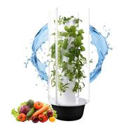 zhenmaster Torre idroponica Verticale autoirrigante con LED e Timer, Sis-Tema Indoor Compatto per Crescere 36 Piante in Poco Spazio, orto Senza Terra ABS BP-A-Free, Risparmio Acqua(28Holes+LED)