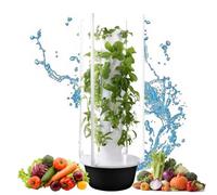 zhenmaster Torre idroponica Verticale con 5/7/9 Livelli, luci LED e Pompa a Timer, Kit per Erbe e ortaggi Indoor, Sis-Tema autoirrigante ABS Alimentare, Risparmio 90% Acqua(36Holes+LED)