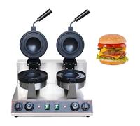 zhenmaster Ufo Burger Maker - Macchina Professionale per Waffle - 1300W Potenza - Rivestimento Antiaderente - Timer 5 Min - Uso Domestico e Commerciale(Double Head)