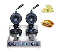 zhenmaster Waffle Burger Maker Elettrico 1300W - Pressa in Acciaio Inox con Rivestimento Antiaderente - Temperatura 50-300℃ - Per Uso Domestico e Professionale(Double Head)