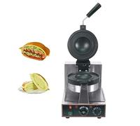 zhenmaster Waffle Maker Doppia Testa 2600W - Pressa Elettrica Antiaderente 10cm - Timer 0-5min - Struttura in Acciaio - Perfetta per Ristoranti, Kioski e Caffè(Single Head)