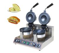 zhenmaster Waffle Maker Doppia Testa 2600W - Pressa Elettrica Antiaderente 10cm - Timer 0-5min - Struttura in Acciaio - Perfetta per Ristoranti, Kioski e Caffè(Double Head)