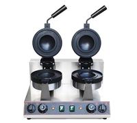 zhenmaster Waffle Maker Ufo Burger 1300W - Piastra Girevole 180° in Tef-lon Antiaderente - Pressa Hamburger Elettrica Acciaio Inox con Timer per Ristoranti e Bar(Double Head)